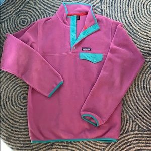 Retro looking Pink and teal Patagonia Synchilla S
